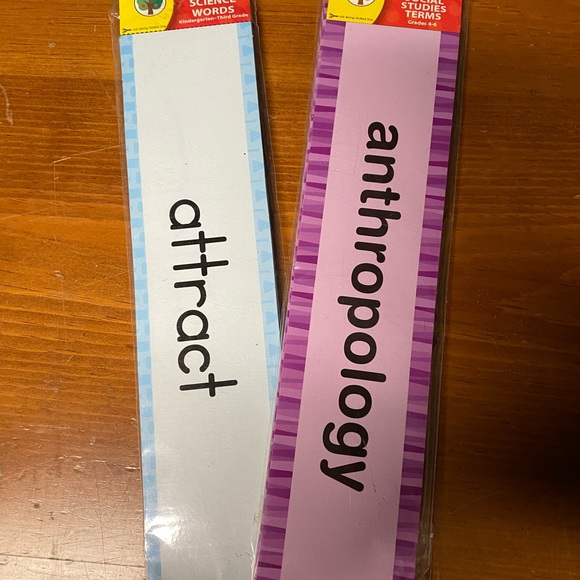 NWT Set of WORD STRIPS - 4 packs blank &  2 with Science/SS words - Picture 2 of 2
